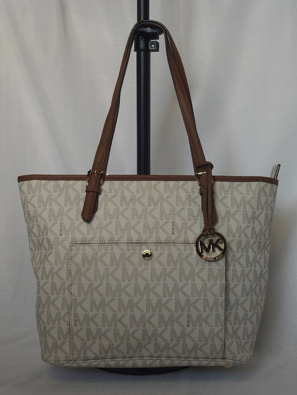 NWT Michael Kors Jet Set Large TZ Snap Pocket Tote Bag